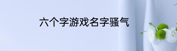 六个字游戏名字骚气