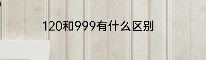 120和999有什么区别