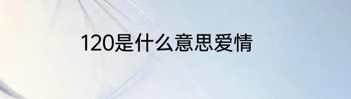 120是什么意思爱情
