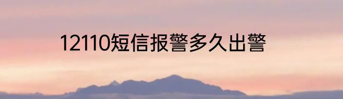 12110短信报警多久出警