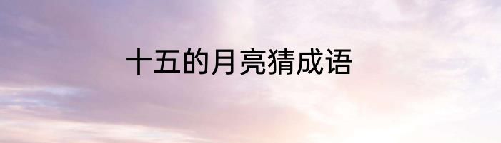 十五的月亮猜成语