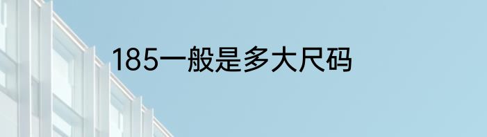 185一般是多大尺码