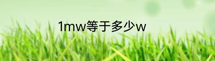 1mw等于多少w