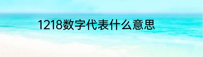 1218数字代表什么意思