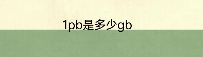 1pb是多少gb