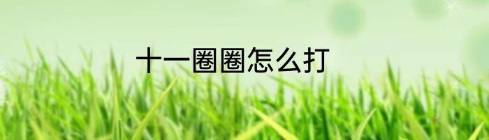 十一圈圈怎么打