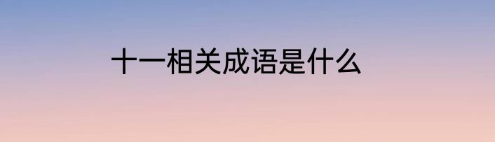 十一相关成语是什么