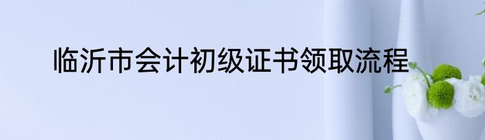 临沂市会计初级证书领取流程