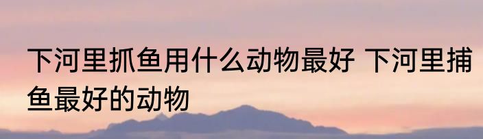 下河里抓鱼用什么动物最好 下河里捕鱼最好的动物
