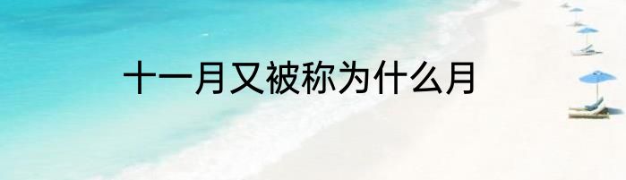 十一月又被称为什么月