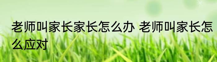 老师叫家长家长怎么办 老师叫家长怎么应对