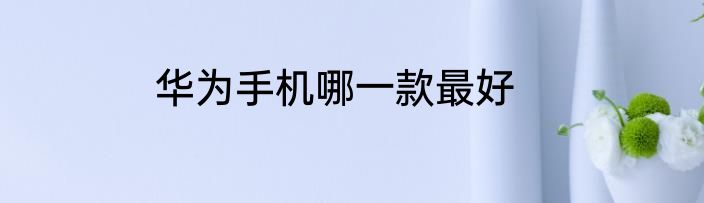 华为手机哪一款最好