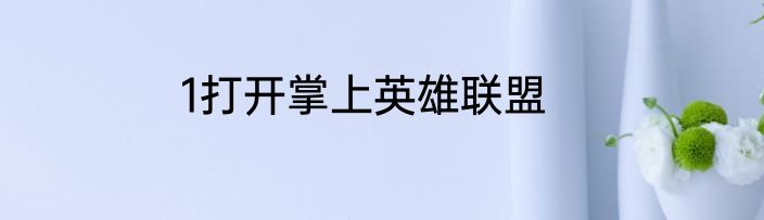 1打开掌上英雄联盟