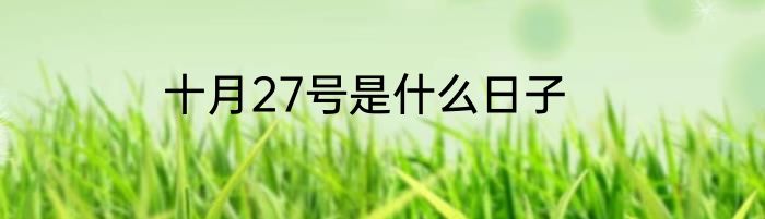 十月27号是什么日子