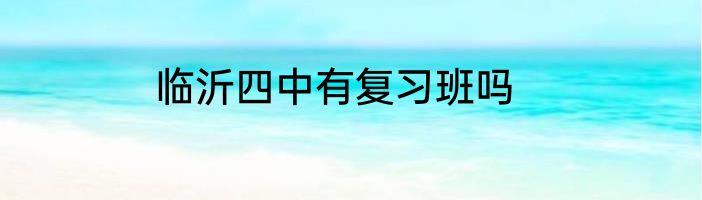 临沂四中有复习班吗