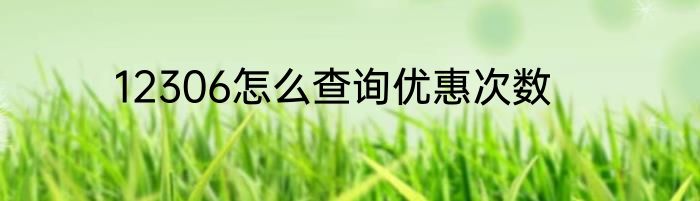 12306怎么查询优惠次数