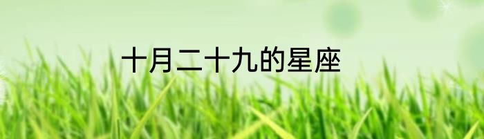 十月二十九的星座