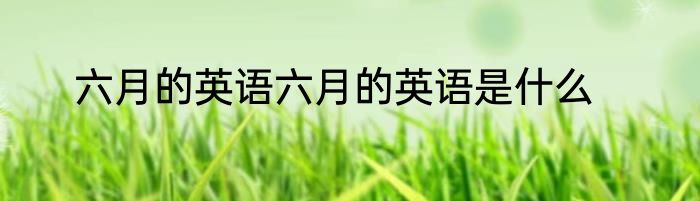 六月的英语六月的英语是什么