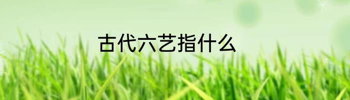 古代六艺指什么