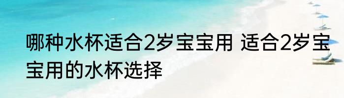 哪种水杯适合2岁宝宝用 适合2岁宝宝用的水杯选择