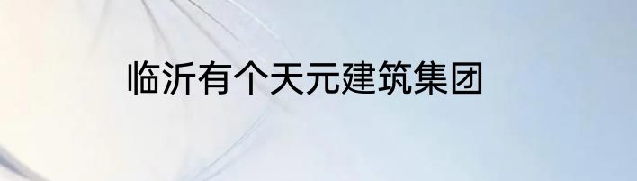 临沂有个天元建筑集团