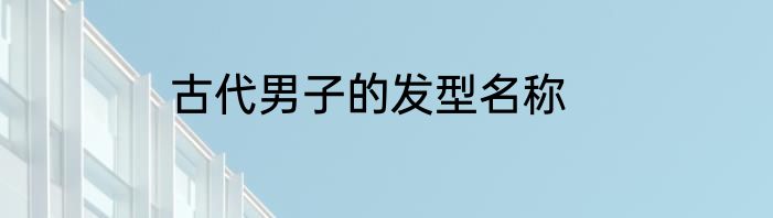 古代男子的发型名称