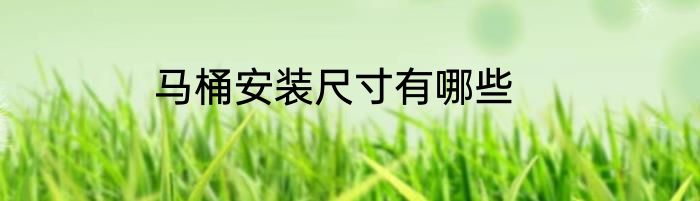 马桶安装尺寸有哪些