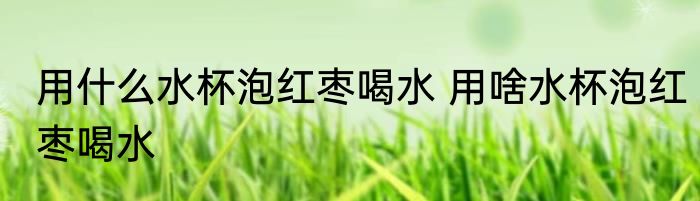 用什么水杯泡红枣喝水 用啥水杯泡红枣喝水