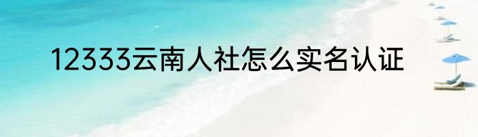 12333云南人社怎么实名认证
