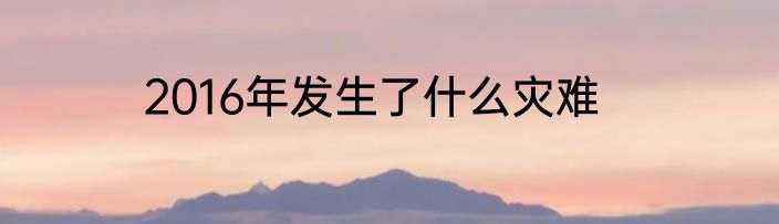 2016年发生了什么灾难