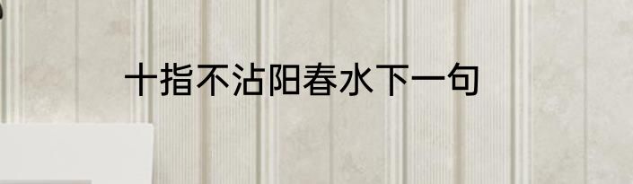 十指不沾阳春水下一句