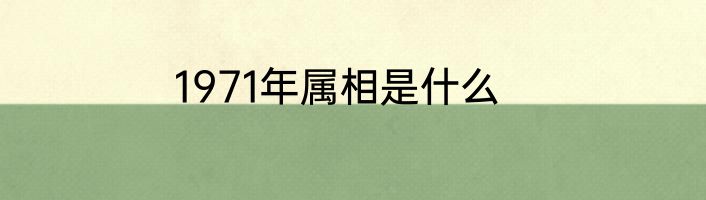 1971年属相是什么