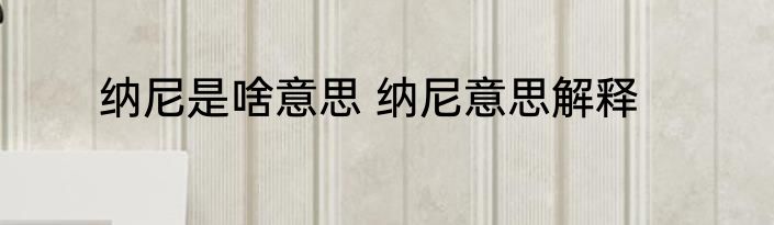 纳尼是啥意思 纳尼意思解释