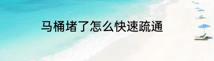 马桶堵了怎么快速疏通