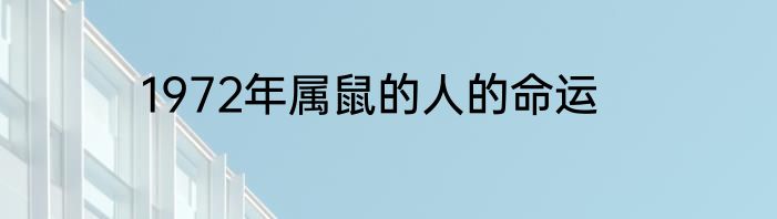 1972年属鼠的人的命运