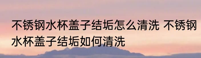 不锈钢水杯盖子结垢怎么清洗 不锈钢水杯盖子结垢如何清洗
