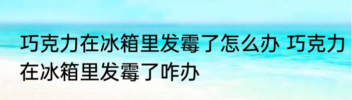 巧克力在冰箱里发霉了怎么办 巧克力在冰箱里发霉了咋办