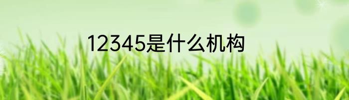 12345是什么机构