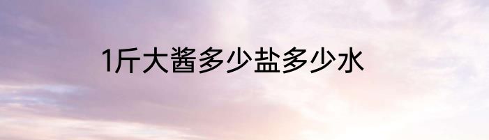 1斤大酱多少盐多少水