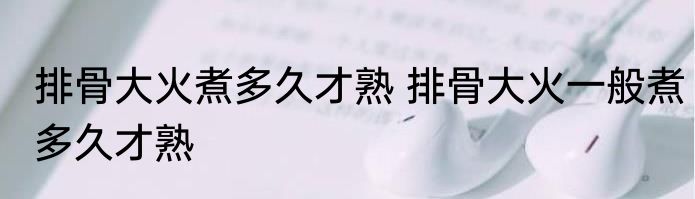 排骨大火煮多久才熟 排骨大火一般煮多久才熟