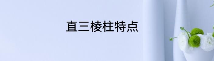 直三棱柱特点
