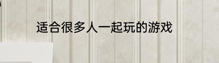 适合很多人一起玩的游戏