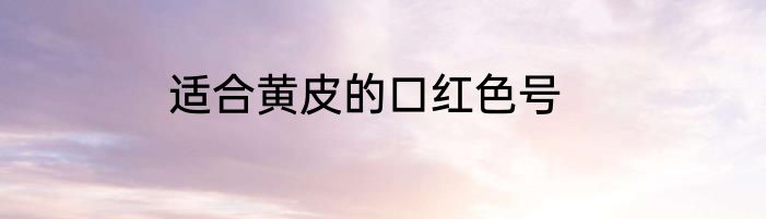 适合黄皮的口红色号