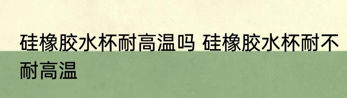 硅橡胶水杯耐高温吗 硅橡胶水杯耐不耐高温