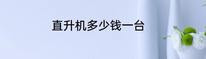 直升机多少钱一台