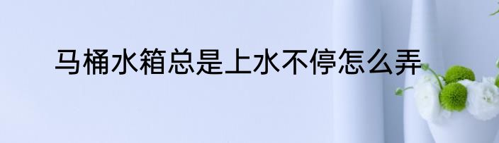 马桶水箱总是上水不停怎么弄