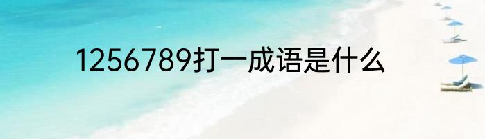 1256789打一成语是什么
