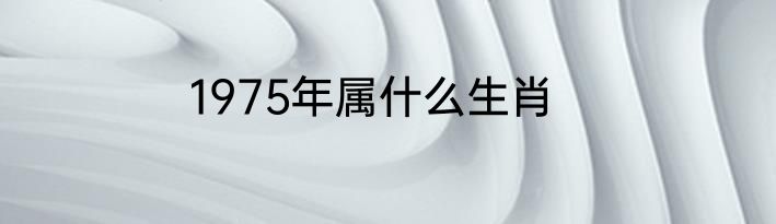1975年属什么生肖