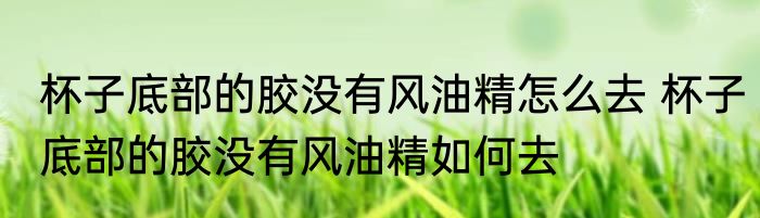 杯子底部的胶没有风油精怎么去 杯子底部的胶没有风油精如何去