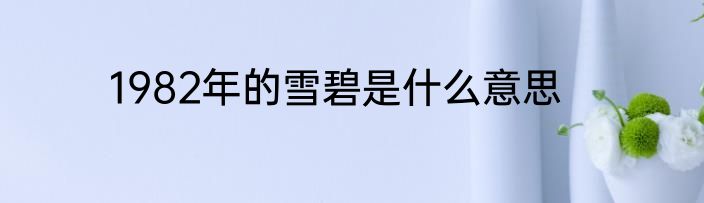 1982年的雪碧是什么意思